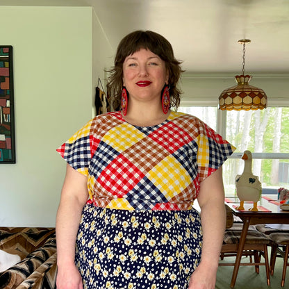 GINGHAM WRAP TOP