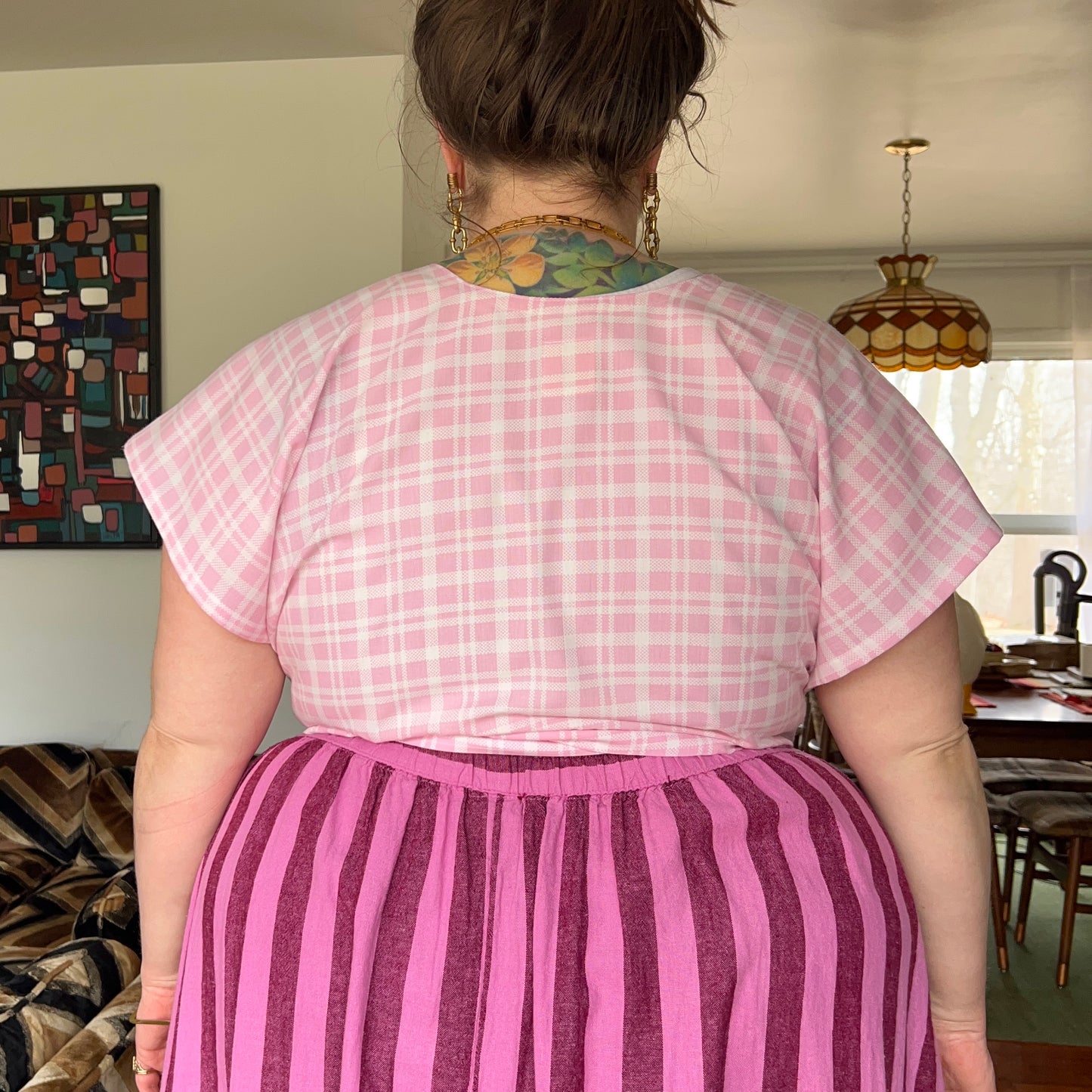 Pink Farm Wrap Top