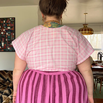 Pink Farm Wrap Top