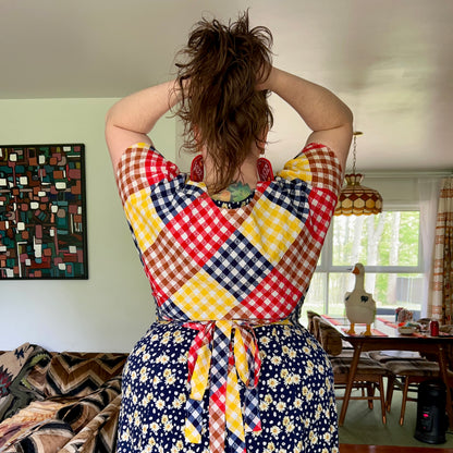 GINGHAM WRAP TOP
