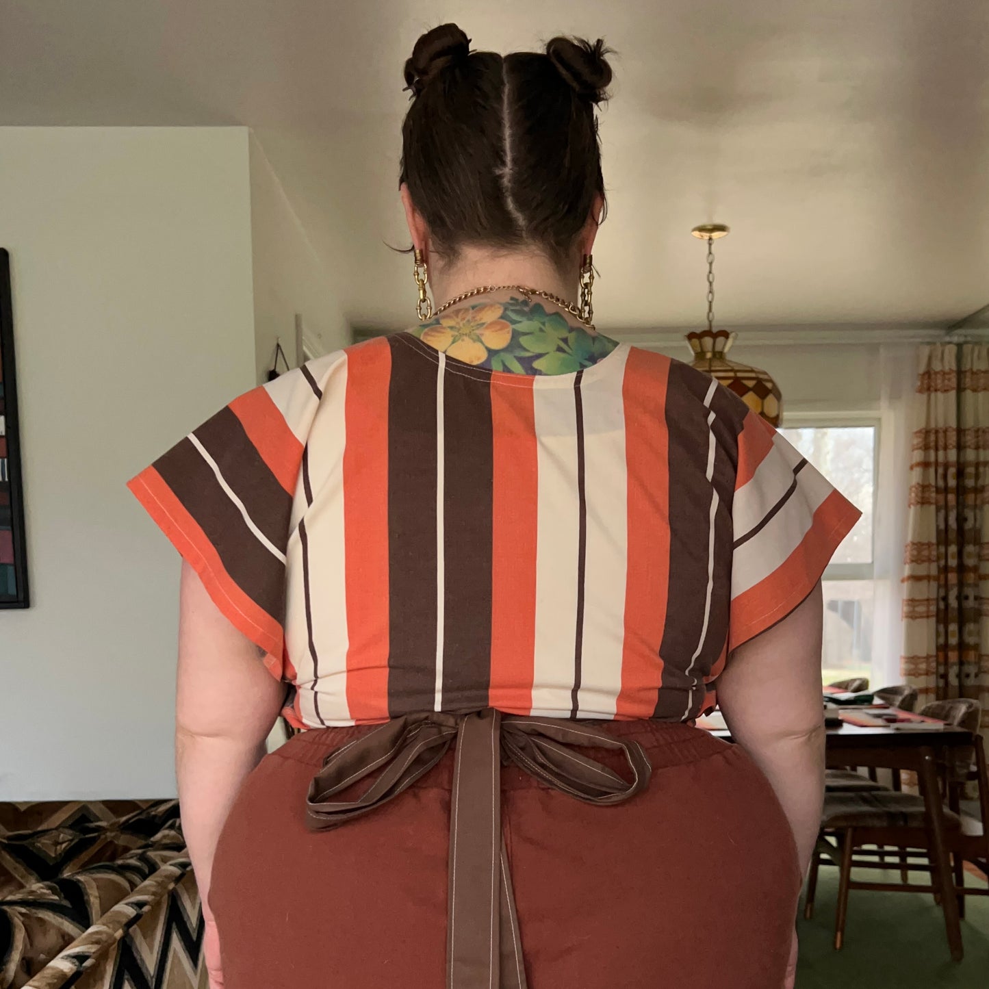 BROWN WRAP TOP
