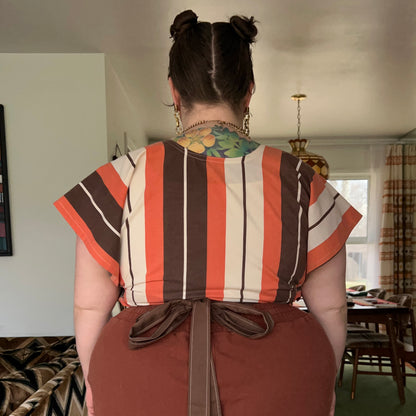 BROWN WRAP TOP