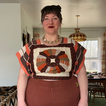 BROWN WRAP TOP