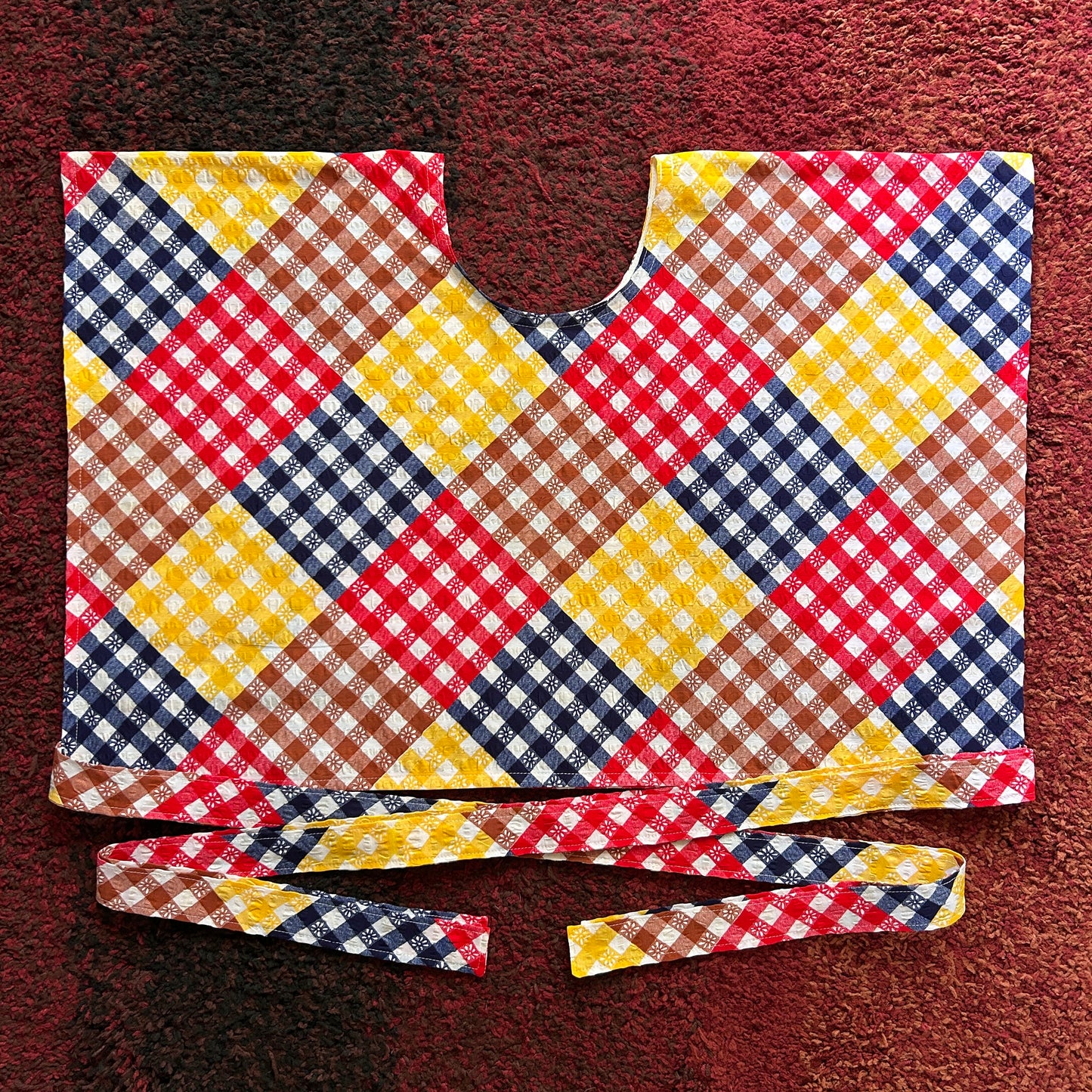 GINGHAM WRAP TOP