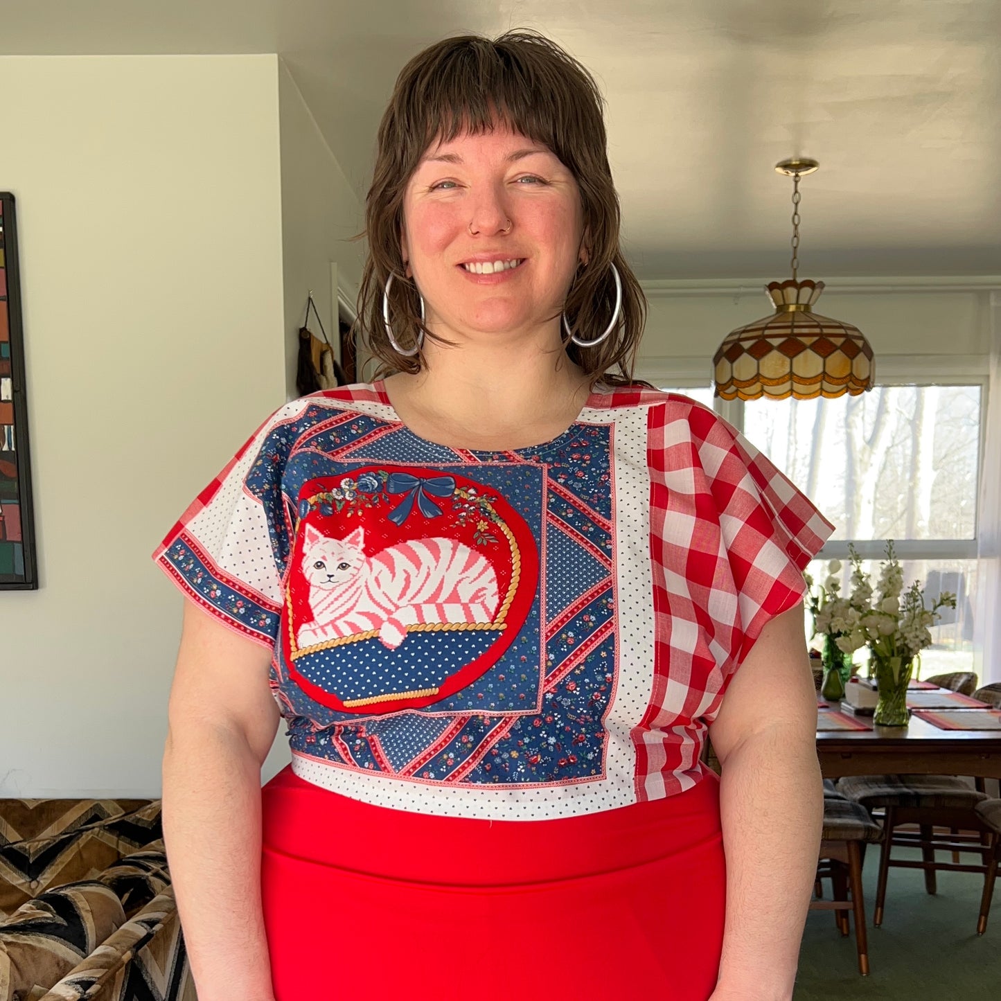 Pink Kitty Wrap Top